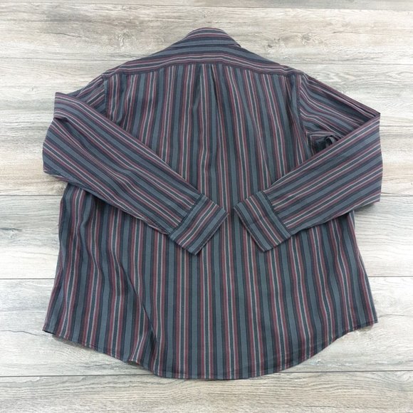 Tasso Elba Mens XL Long Sleeve Shirt Office Business Dress Designer Maroon Black - Picture 6 of 10